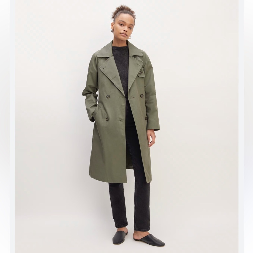 EVERLANE The Trench Coat Pewter Green
